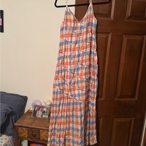 Colorful Plaid Maxi Dress